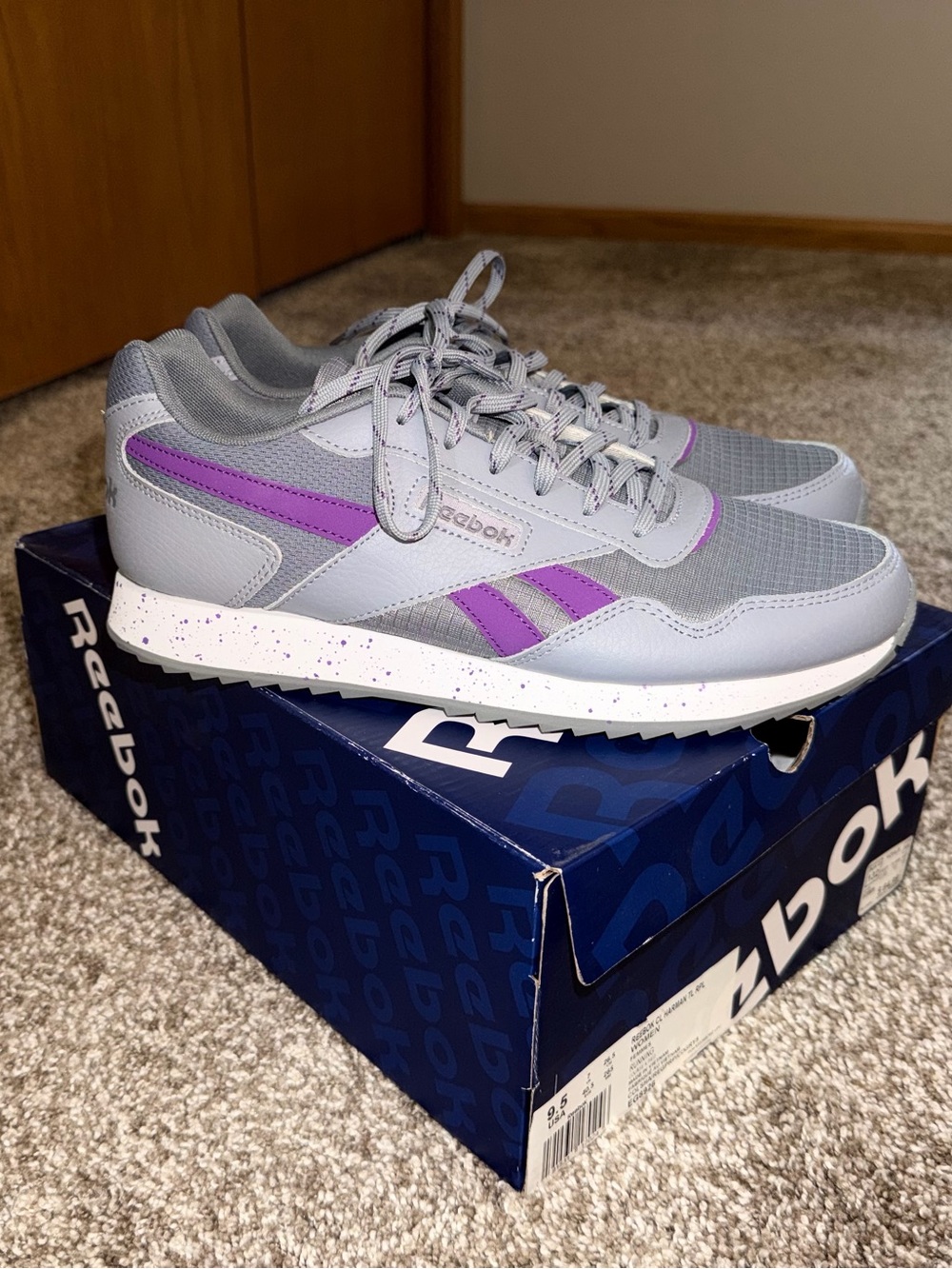 Reebok Women's Light Gray & Purple Running Shoes